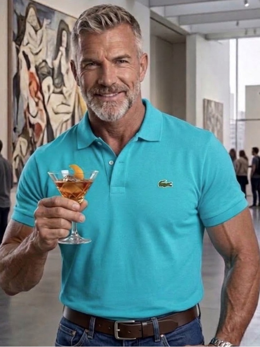 Lacoste Men’s Turquoise Polo with Signature Croc